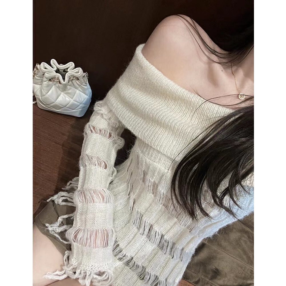 Áo Dệt Kim Nữ Tay Dài Phối Tua Rua Thời Trang