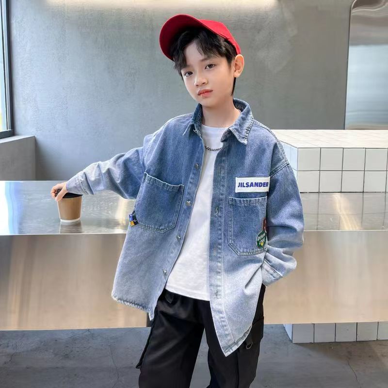 Áo Khoác denim Mỏng Thời Trang Xuân Thu Cho Bé Trai