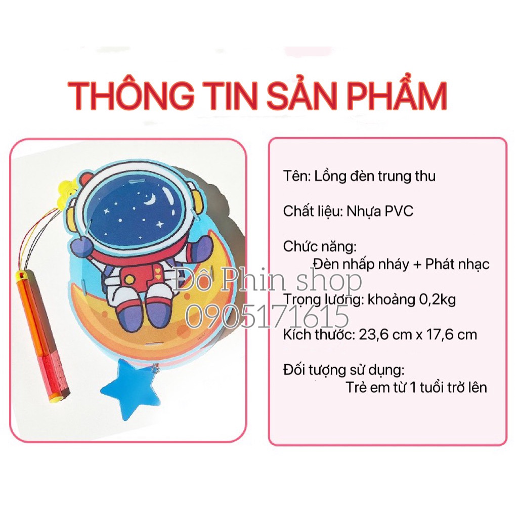 Lồng đèn trung thu DIY cao cấp mẫu mới 2023 có đèn và nhạc, hình siêu nhân nhện kitty pony doraemon