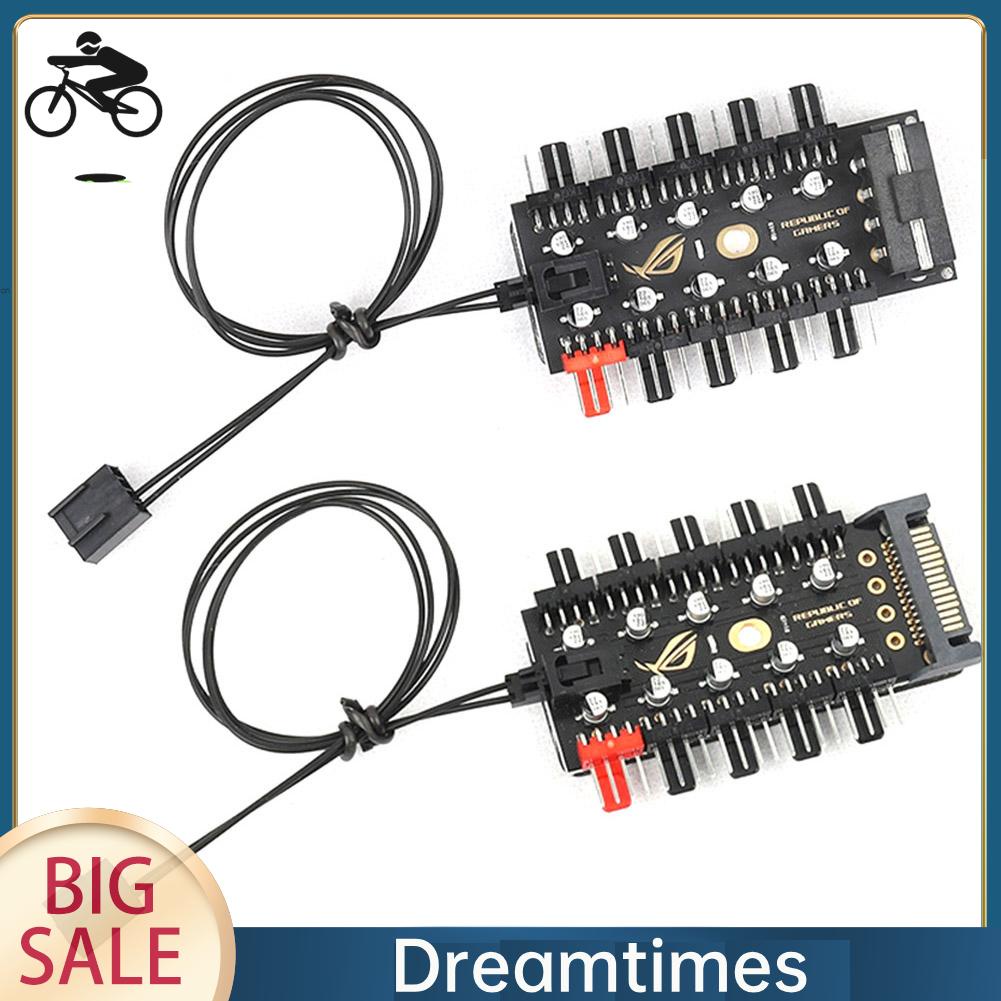 Bảng Mạch Điều Khiển Tốc Độ Quạt Tản Nhiệt pc 1 Sang 10 4Pin pwm dreamtimes1.vn