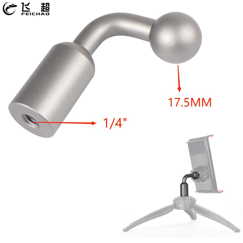 Feichao Đầu Nối Chân Máy Ảnh Đầu Bi 1 / 4 17.5mm Bằng Hợp Kim Nhôm