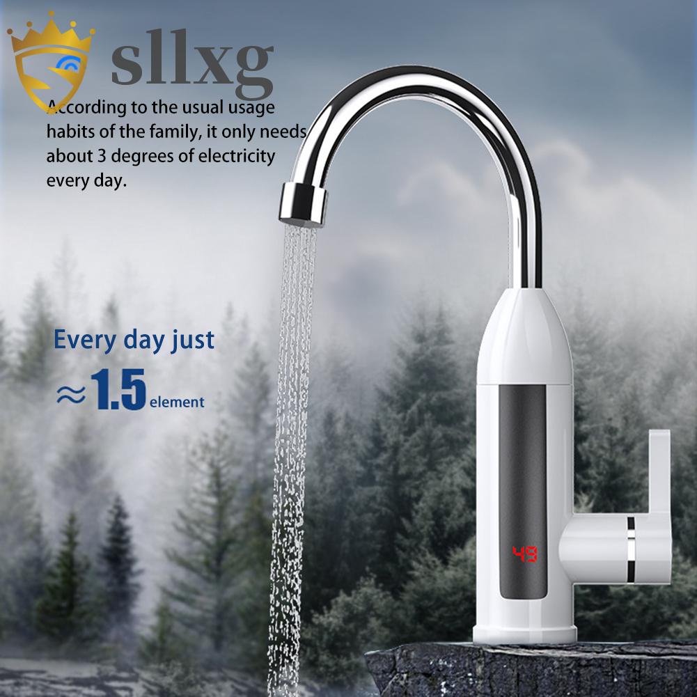 Vòi Nước Nóng Điện Tử Có Màn Hình lcd 3000w 220v Phích Cắm eu