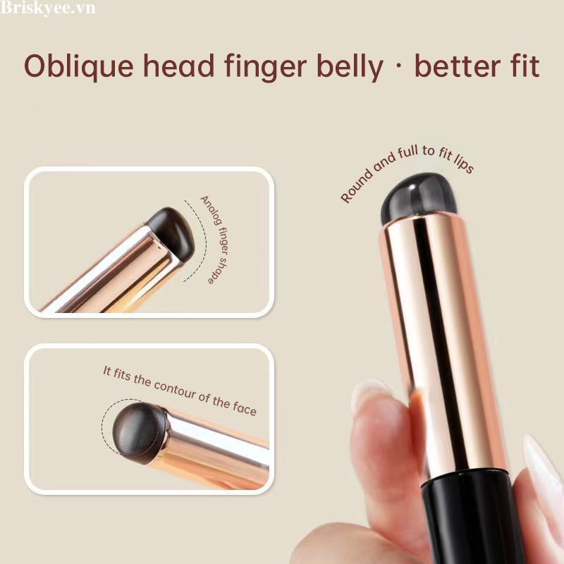 🎶Cọ Tô Son Môi Đầu Tròn Bằng Silicone Đàn Hồi Không Nhòe