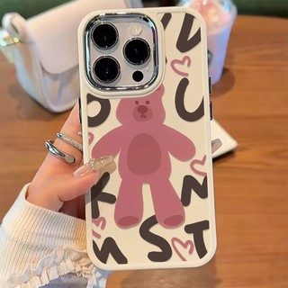Silicone Ốp Điện Thoại Silicon Mềm Hình Gấu Phối Nút Kim Loại Chống Sốc Cho iphone 14 13 12 11 pro max xs x xr 8 + 7 plus