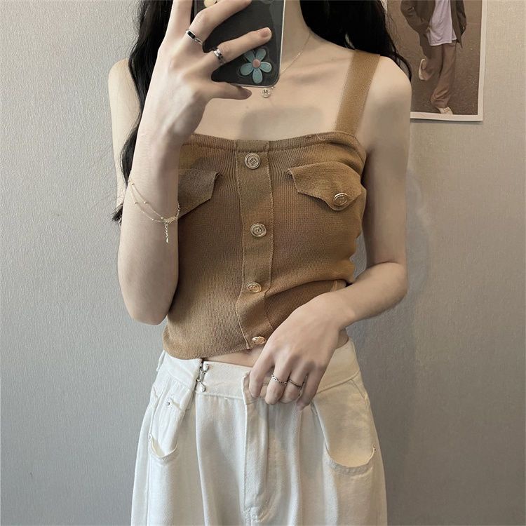 Áo Dệt Kim Không Tay Dáng Ôm Phong Cách Hàn Quốc Thời Trang Mùa Thu Hàng Mới Dành Cho Bạn