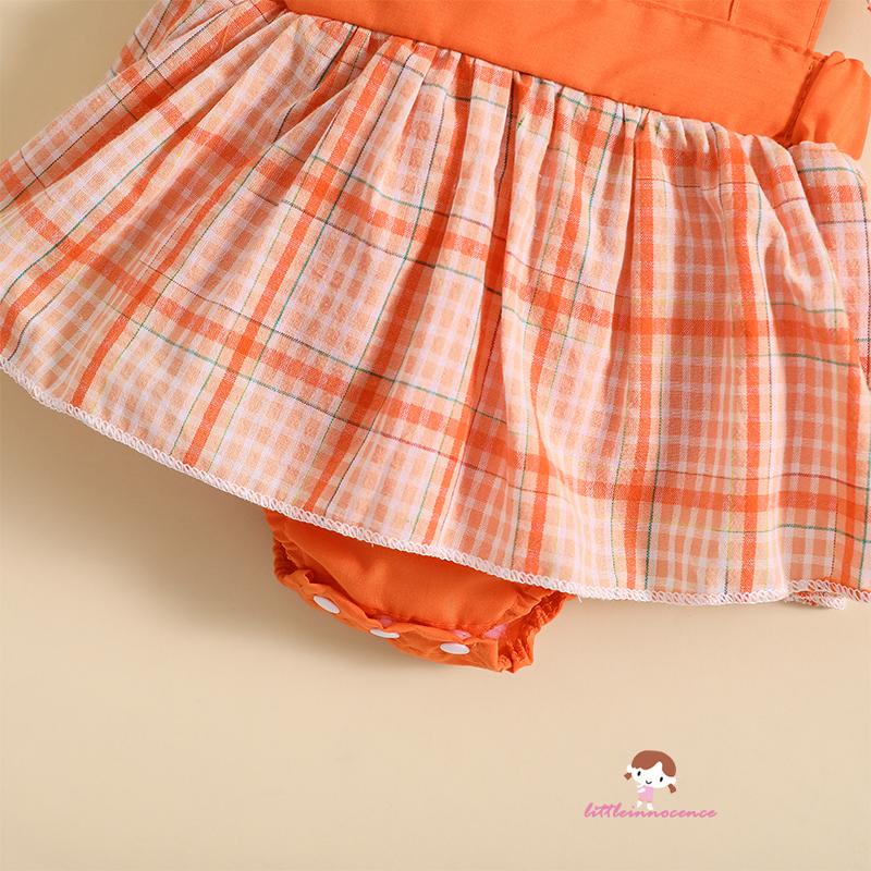 Bộ Đầm Liền Thân Tay Bèo Họa Tiết Bí Ngô Kèm Băng Đô Phong Cách halloween Cho Bé Gái