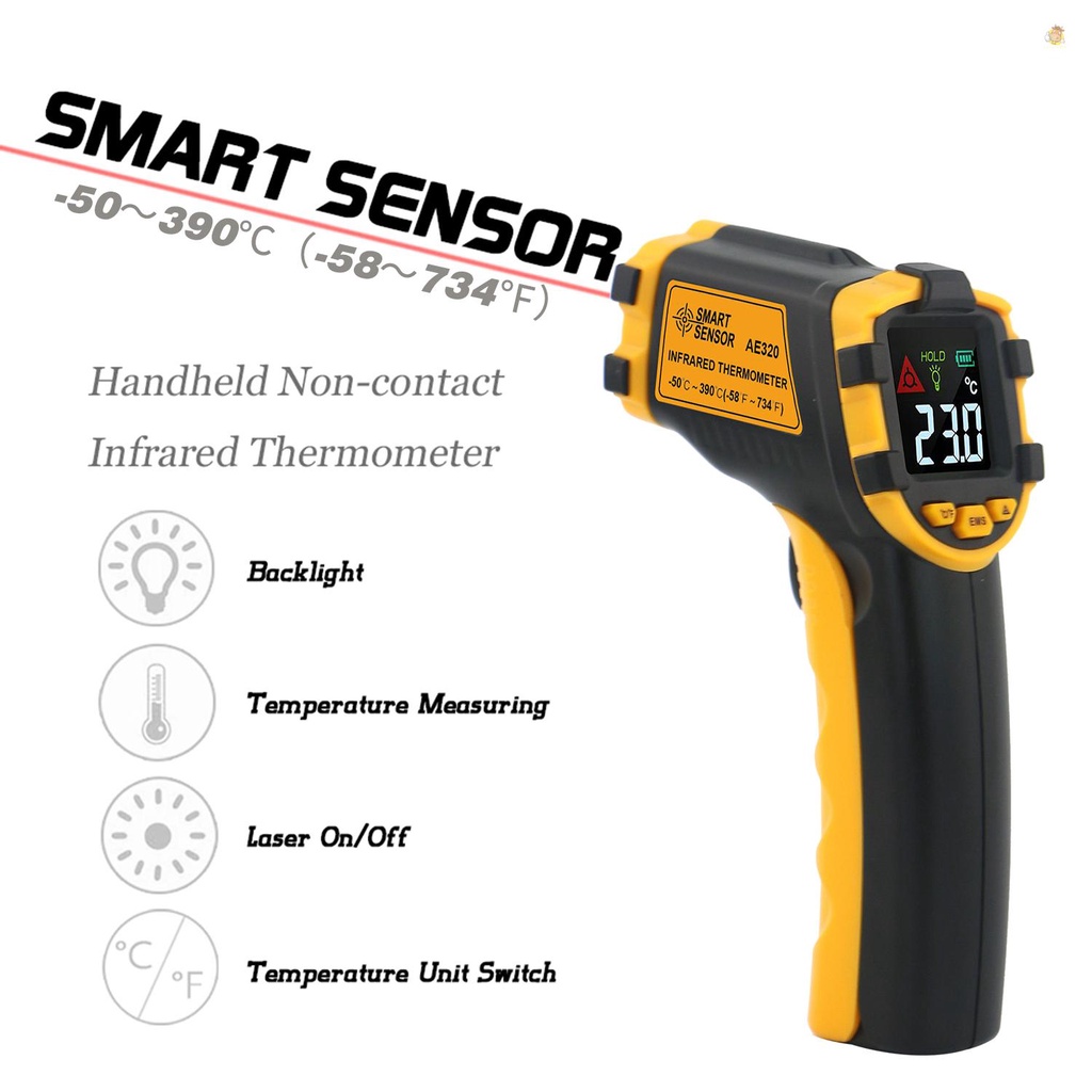 Thiết Bị Thông Minh torachel smart sensor - 50~3900°C Nhiệt Kế Hồng Ngoại Kỹ Thuật Số Không Tiếp Xúc 12: 1