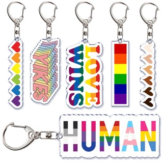 Móc khóa gay pride lgbt rainbow acrylicmóc khóa lgbtq trong suốt 2 mặt quà tặng bạn bè