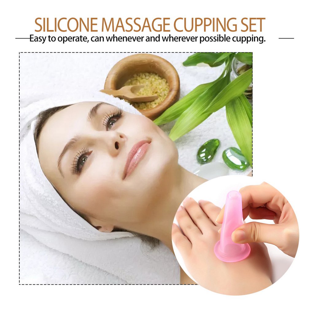 4Pcs Massage Cupping Set Silicone Mini Facial Cups Face Massager Cup