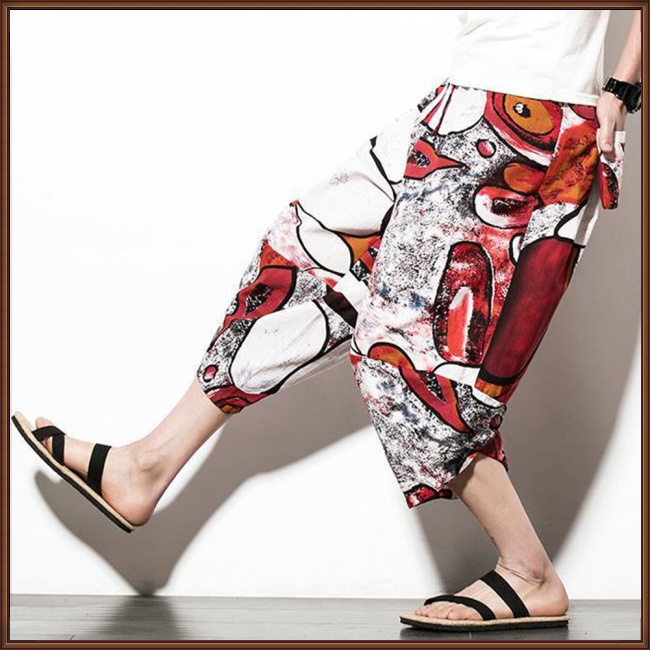 Jaz Quần harem cotton Lanh Mùa Hè Dáng Rộng Kích Thước m-5xl Cho Nam Giới