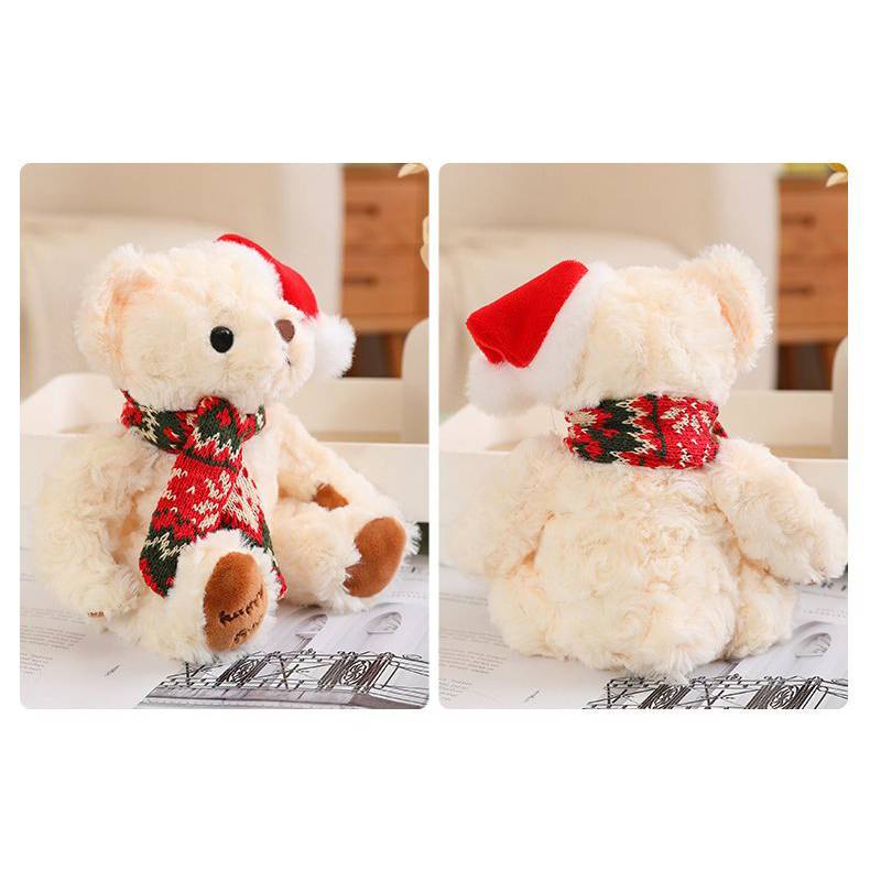 Gấu Bông teddy Với Khăn Choàng Và Mũ Ông Già Noel Dễ Thương Cho Bé Gái