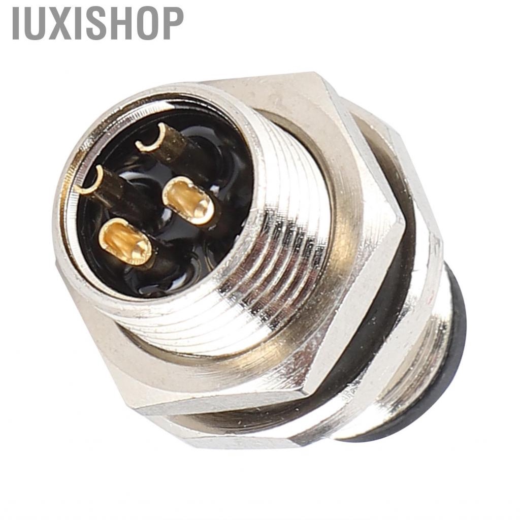 Iuxishop Brass Panel Mounted Socket Connector M12 4 Pin Plug 250V 4A