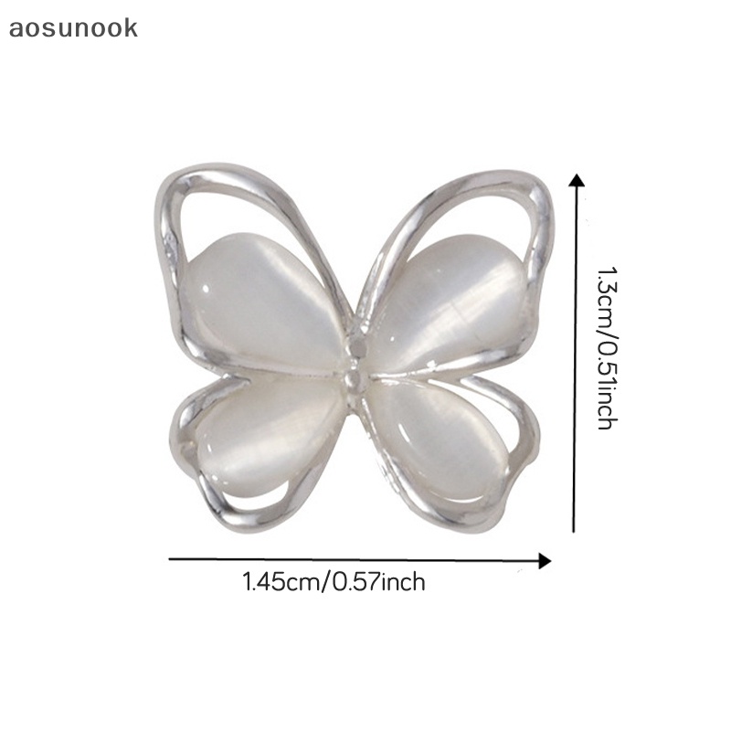 Aosunook Set 5 Phụ Kiện Đính Trang Trí Móng Tay 3d 14.5 X 13Mm Hình Bướm Xinh Xắn