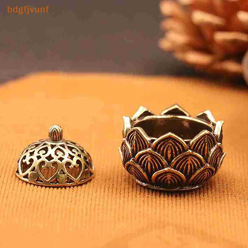 Đế Đốt Trầm Hương Bằng Đồng Thau Hình Hoa Sen Phong Cách retro