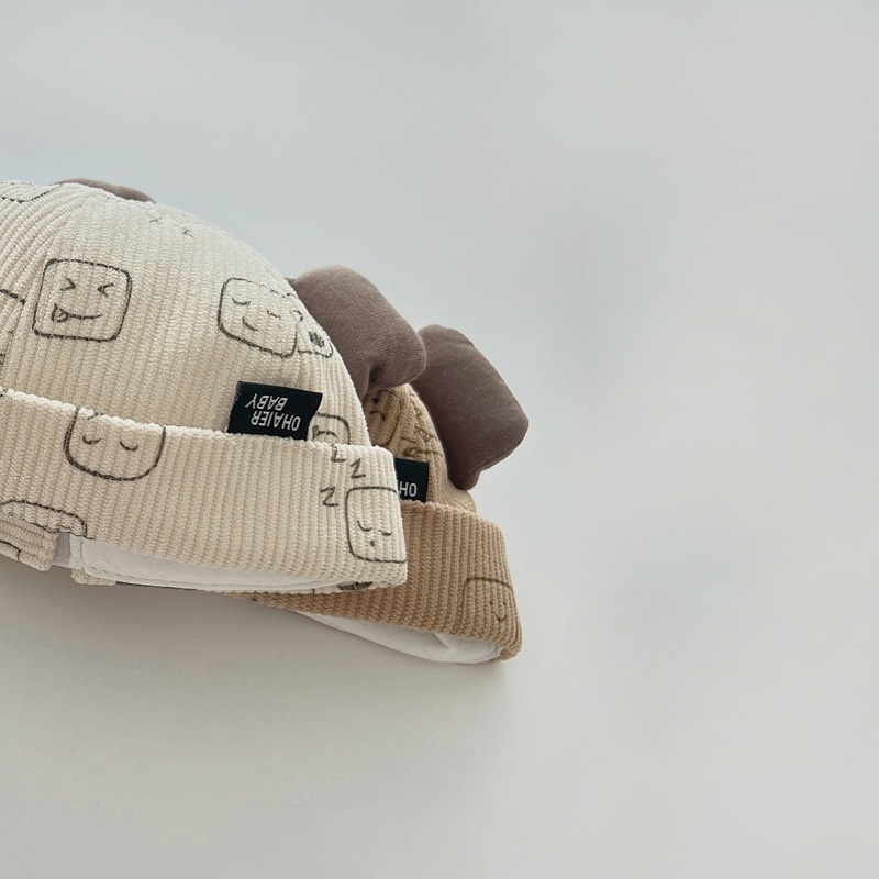 Mũ Trùm Đầu Vải Nhung In Hoạt Hình Dễ Thương Phong Cách Hàn Quốc Cho Bé