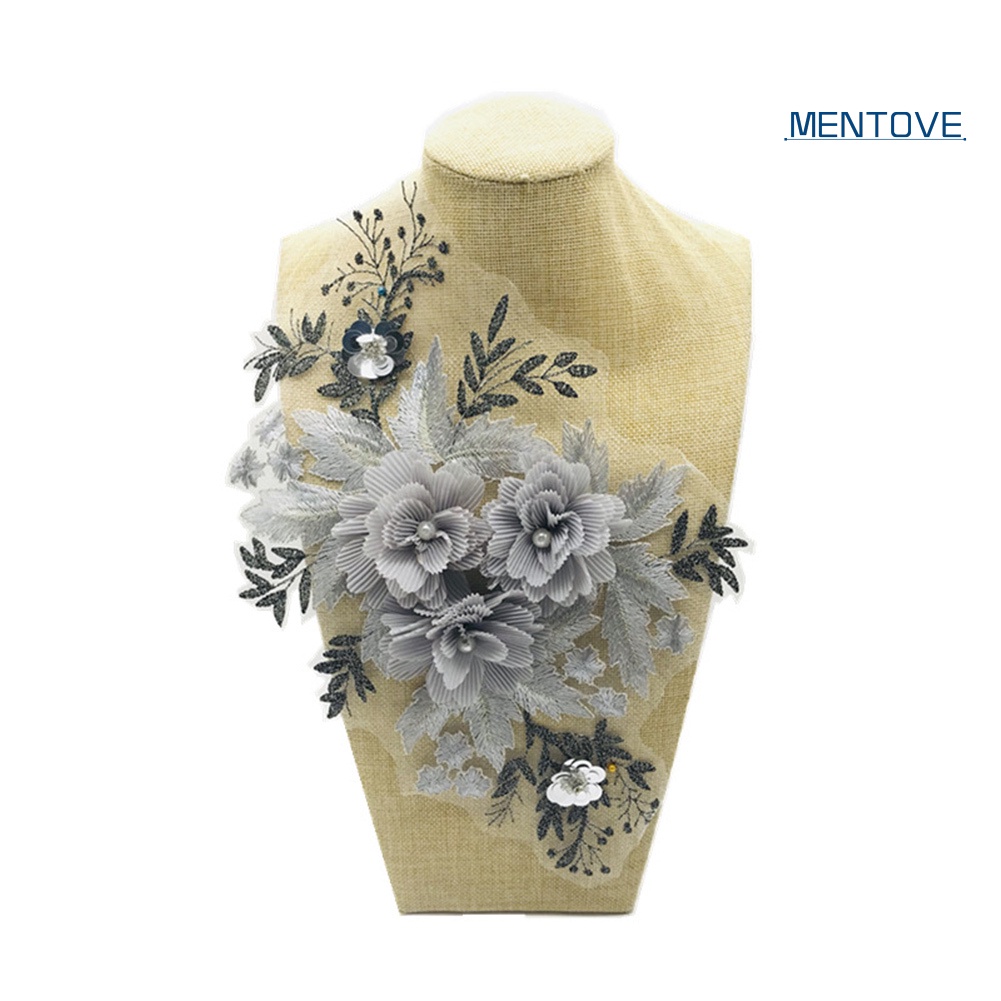 Miếng Dán Thêu Ren Hoa Đính Hạt Thủ Công Trang Trí Quần Áo Thun