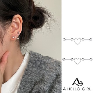 Ahellogirl 1 Chiếc S925 Bạc Kim Bông Tai Nữ Phong Cách Hàn Quốc Thời Trang Tình Yêu Xuyên Bông Tai
