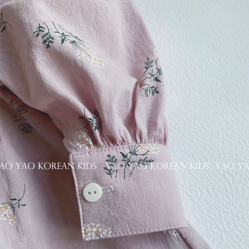 Đầm Tay Dài Cổ Búp Bê Họa Tiết Hoa Mẫu Mới 2023 Thời Trang Mùa Thu Cho Bé