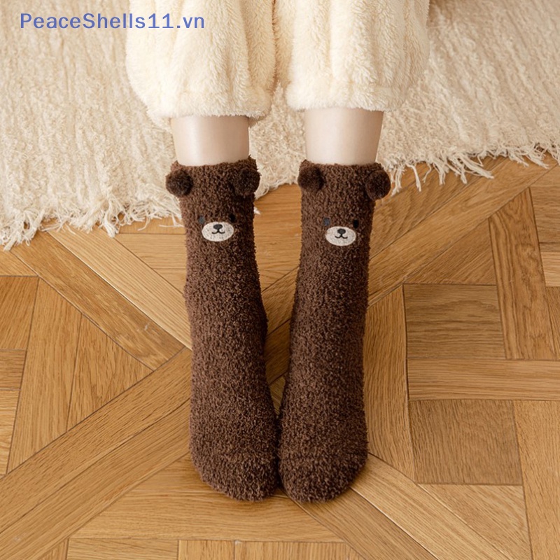 Tất Lông Cừu Giữ Ấm Mùa Đông In Hình Thú Hoạt Hình Dễ Thương Cho Nữ