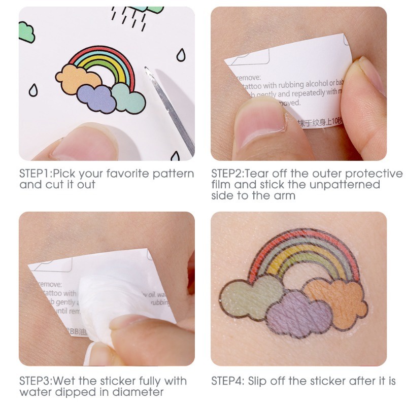 Dễ Thương Hình Xăm Dán Tạm Thời Hình Thỏ Đáng Yêu