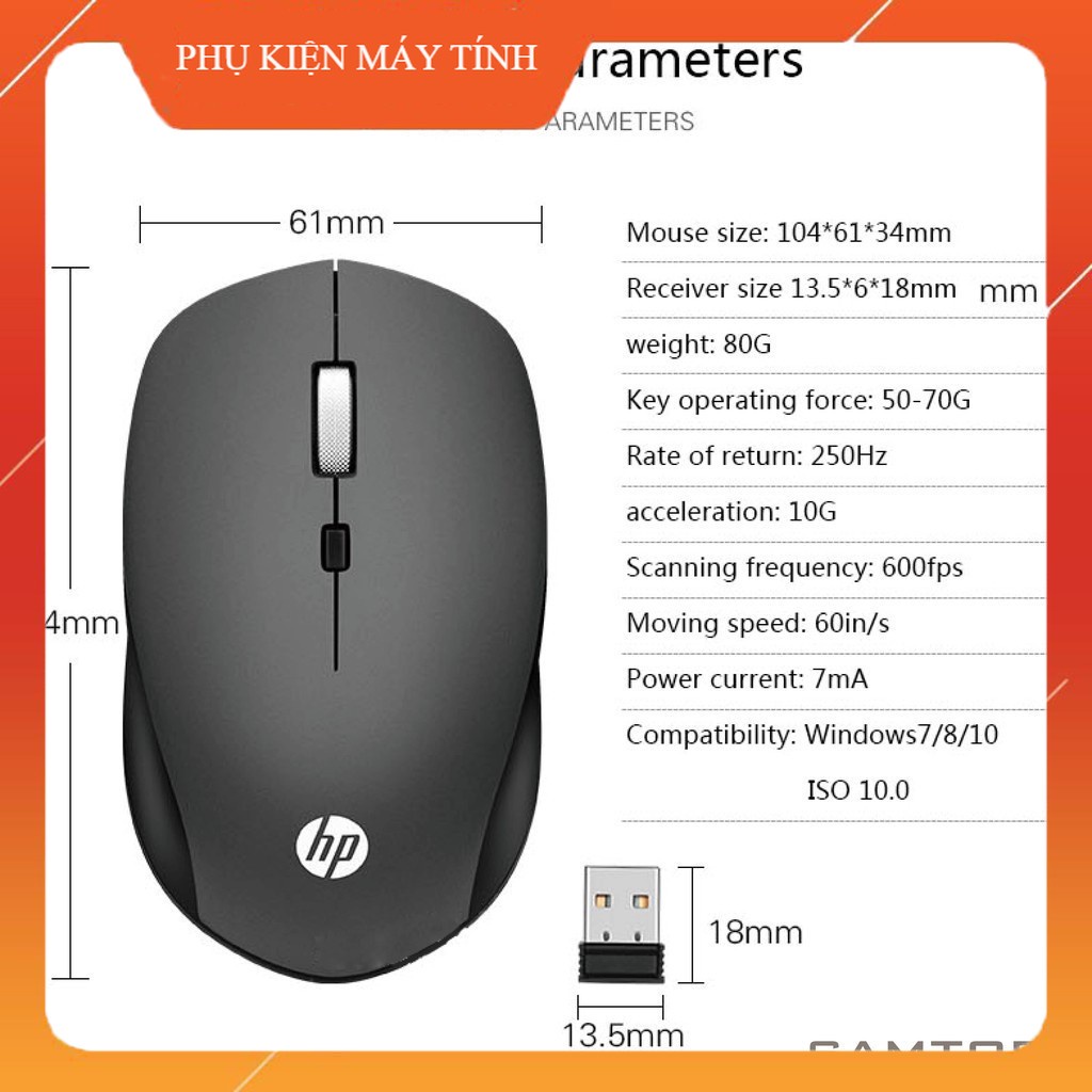 Chuột Không Dây Hp S1000 Plus 1600dpi | BigBuy360 - bigbuy360.vn