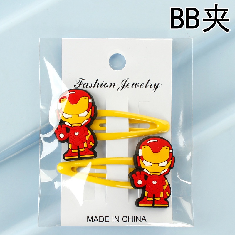 Set 2 Kẹp Tóc Hình Người Nhện Hoạt Hình Nhiều Màu Dễ Thương Cho Bé