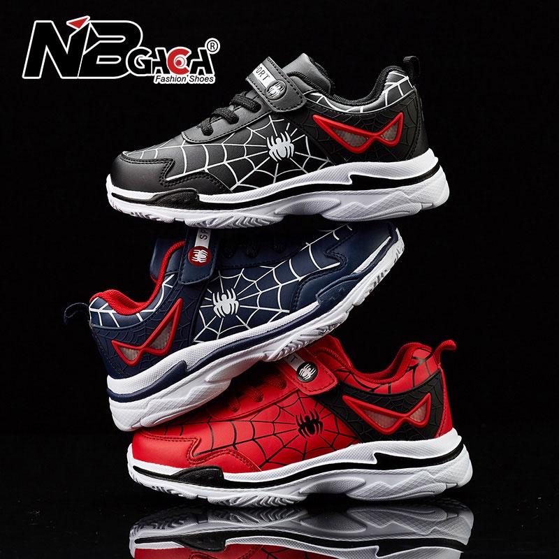 Giày Thể Thao Da pu Mềm Chống Nước In Hình Người Nhện Thời Trang Mùa Thu Cho Bé #828D
