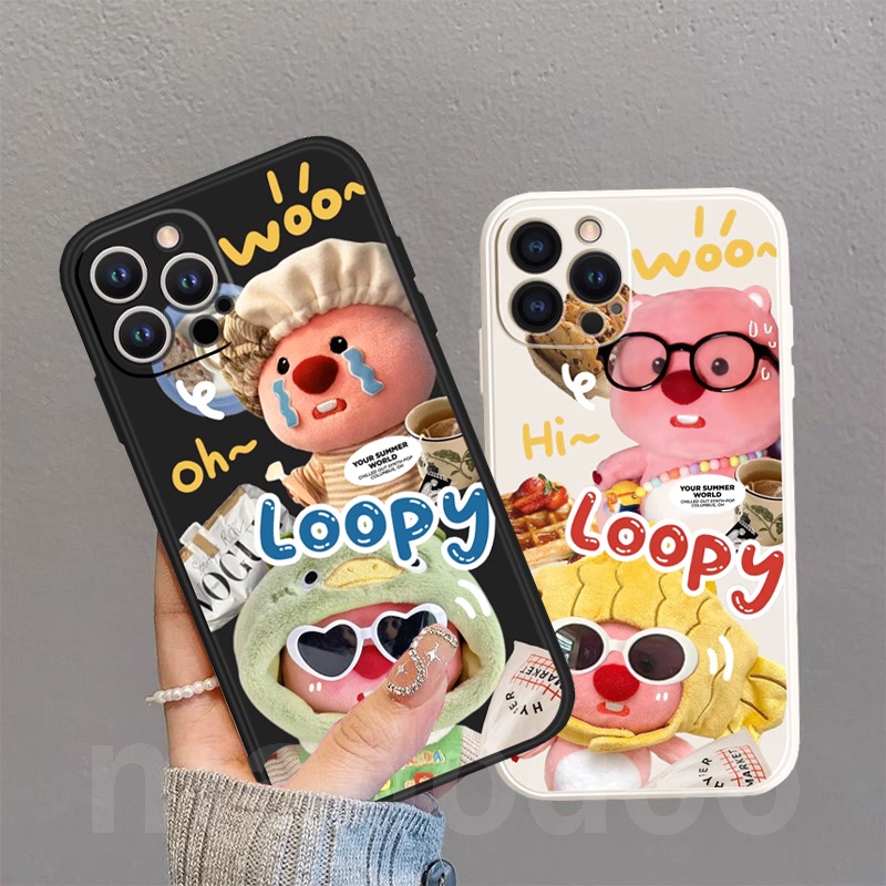 BFF Cartoon Casing Redmi Note 13 Pro+ Plus 11S 10S 11 10 13C 9S 9 8 7 6 5 10C 9T 9A 9C Pro Cute ins cap beaver Loopy Straight edge Fine Hole Couple Anti-fall Soft Phone Back Case Cover MDD 61