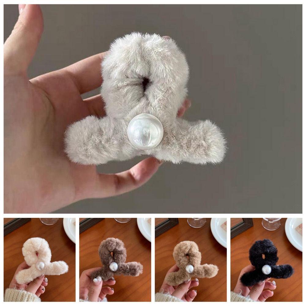 Dalton Kẹp Tóc Bằng acrylic Lông Thỏ Giả Chéo Kích Thước Trung Bình Phong Cách Hàn Quốc Thanh Lịch Mùa Đông