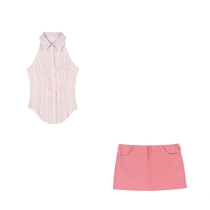 Áo Hai Dây Cổ polo Họa Tiết Kẻ Sọc Thời Trang Mùa Hè 2023 Dành Cho Nữ