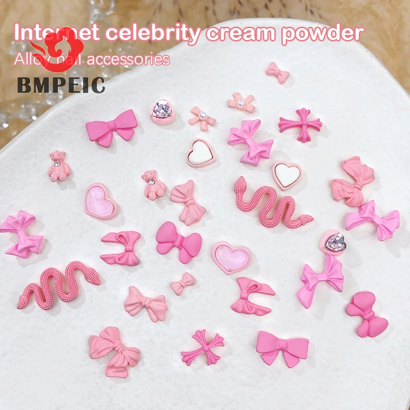 Set 10 Phụ Kiện Trang Trí Móng Tay 3d Hình Nơ Xinh Xắn Mới