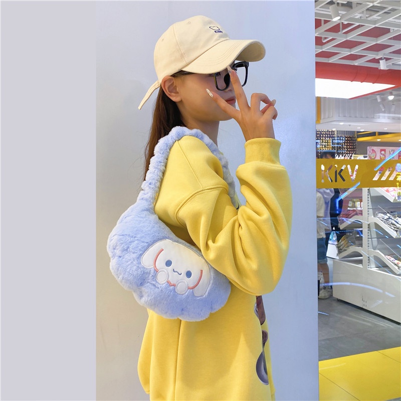 Mới Túi Xách Đeo Vai Phủ Bông Hoạt Hình Đáng Yêu Thời Trang Mùa Đông Dành Cho Nữ