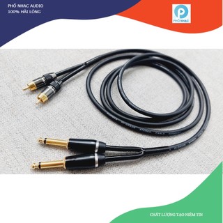 Dây tín hiệu 2 đầu jack 6ly sang 2 đầu av hoa sen dài 1m/2m/3m - dây sommer chuyển từ 2 jack 6 ly ra 2 đầu av
