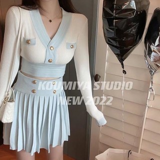 Chân váy ngắn xếp ly lưng cao thời trang