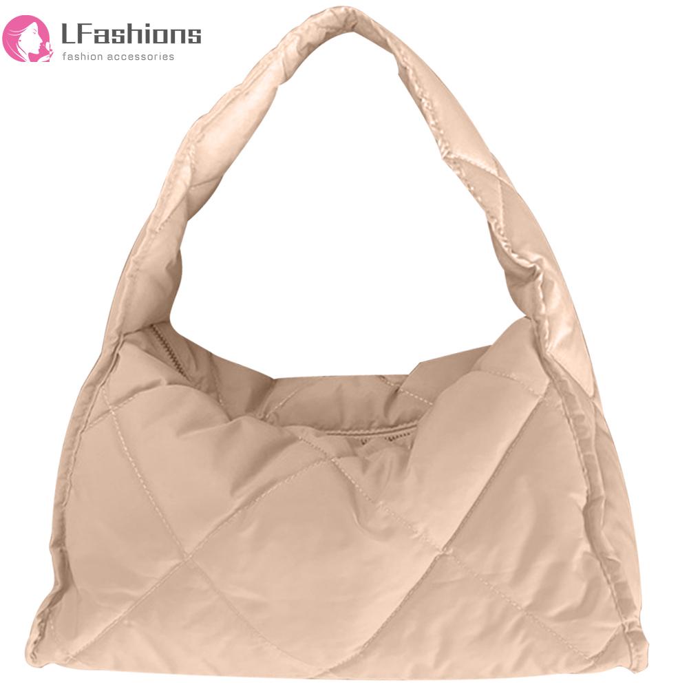 ❀ Áo Thun Tay Ngắn In Chữ Lovefashionss Thời Trang ❀ Túi Xách nylon Đệm Bông Màu Trơn Họa Tiết Kẻ Ô Lưới Kim Cương Tay Phồng Thời Trang Thu Đông 2023 Mới