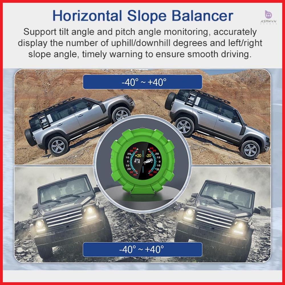 LCD Digital GPS Speedometer Multifunctional Inclinometer Angle Slope Meter with Fatigue Driving Reminder for Car Truck SUV Off-Road Vehicle