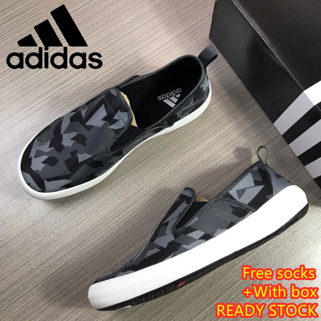 Adidas _ SLIP ON DLX SL mùa hè mới ngụy trang nam nữ giày lười thoáng khí một bàn đạp TOGY