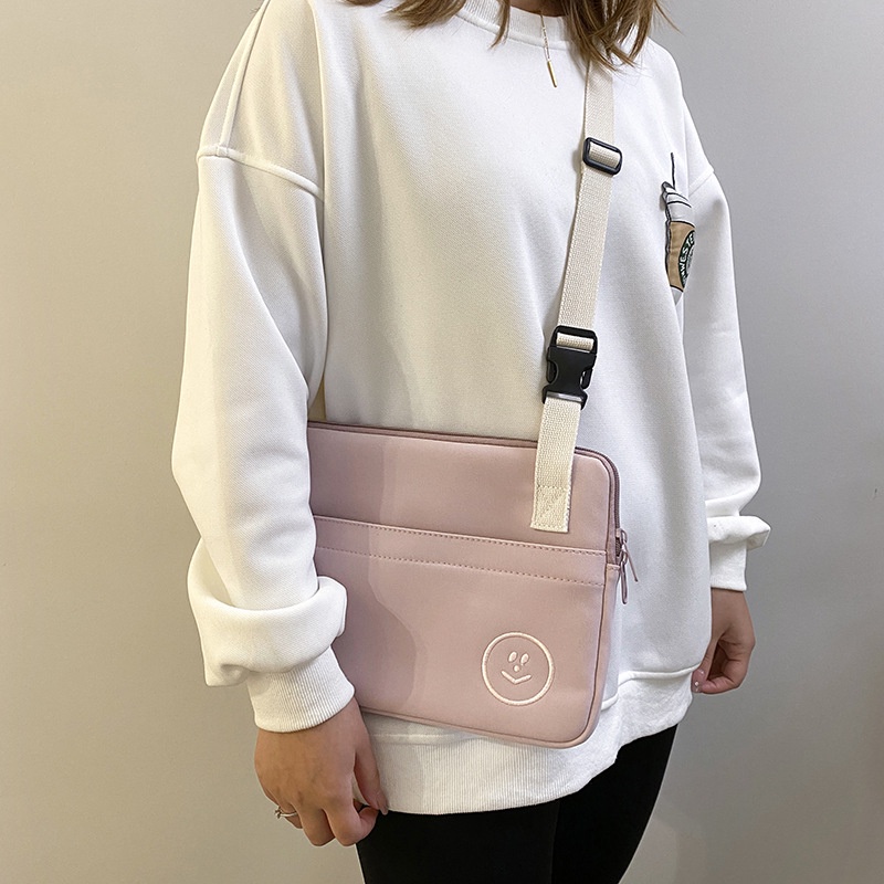 Ielgy Túi Đeo Chéo Vai Đựng Máy Tính ipad Thêu Hình Mặt Cười Chống Sốc / Thấm Nước Tiện Dụng