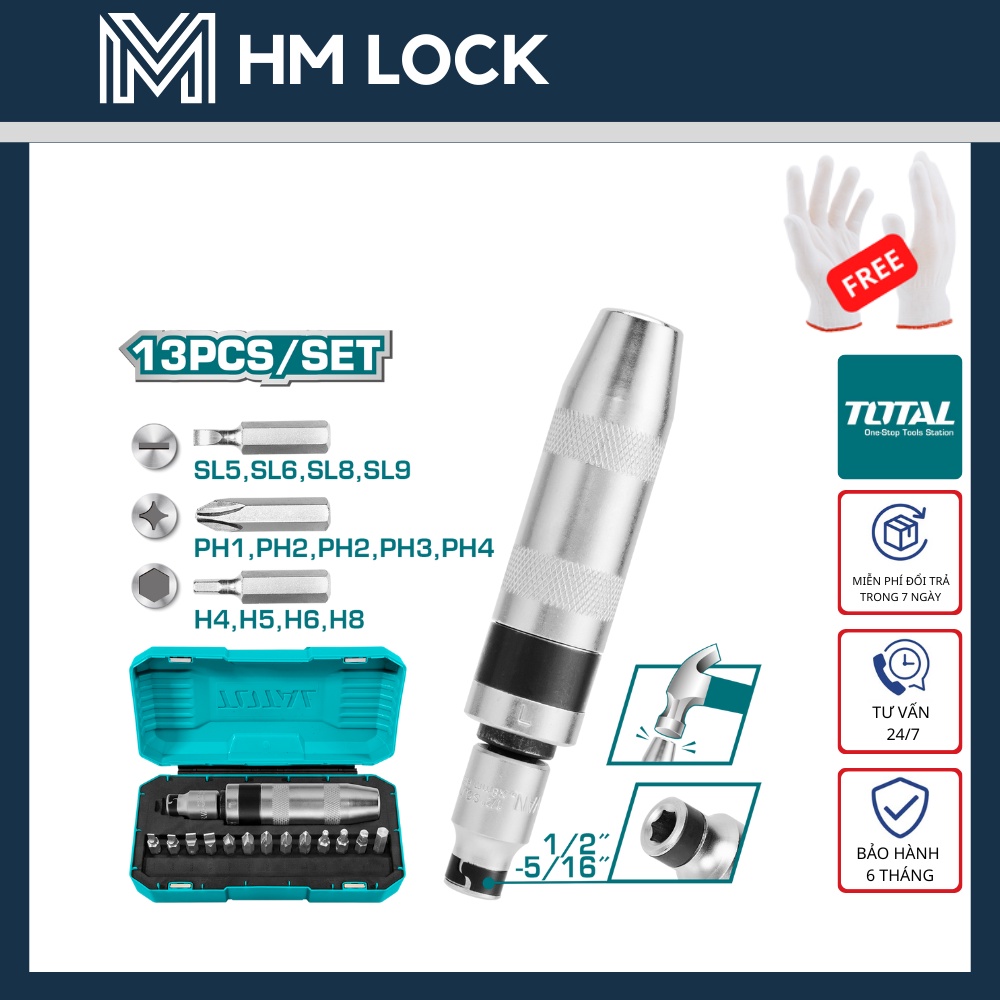 BỘ 13 ĐẦU SIẾT TÁC ĐỘNG TOTAL - HÀNG CHÍNH HÃNG - THIDS1301 - HM LOCK