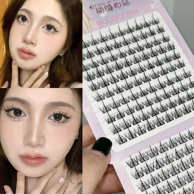 Lông Mi Giả MENGJIESHANGPIN 10 Hàng Dáng Lúa Mì Nhỏ Lấy Cảm Hứng Tự Nhiên Đuôi Tiên