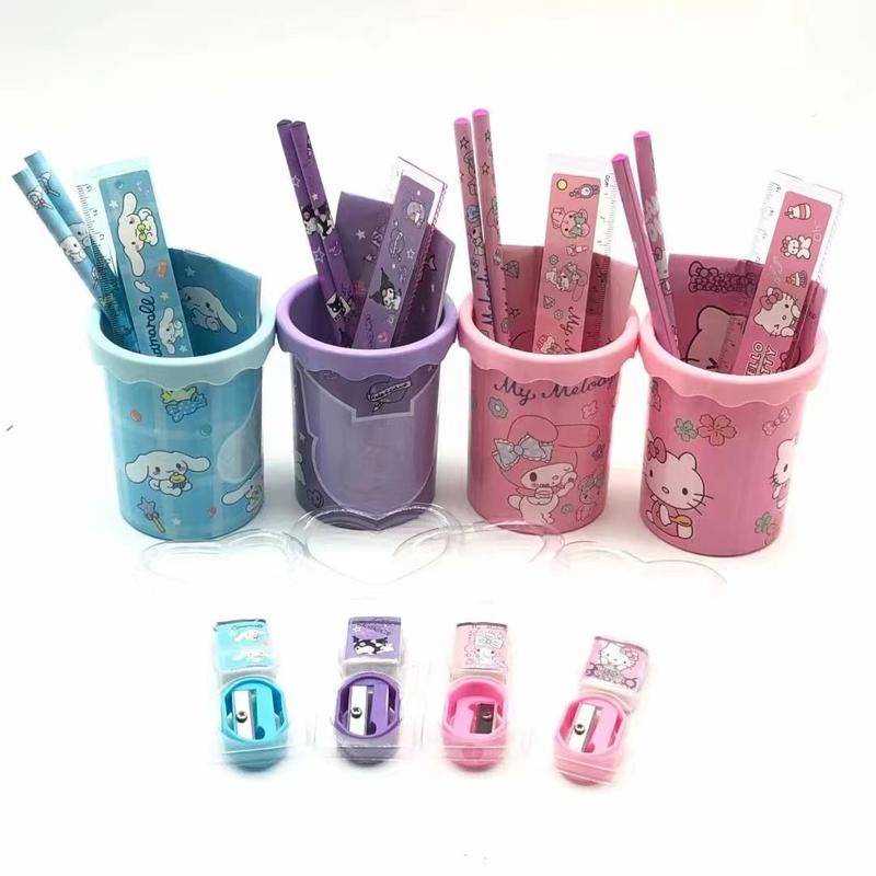 Bộ Bút Chì 7 Trong 1 sanrio mymelody kuromi cinnamoroll Hoạt Hình Dễ Thương Kèm Đồ Chuốt Cho Trẻ Em Văn Phòng Trường Học