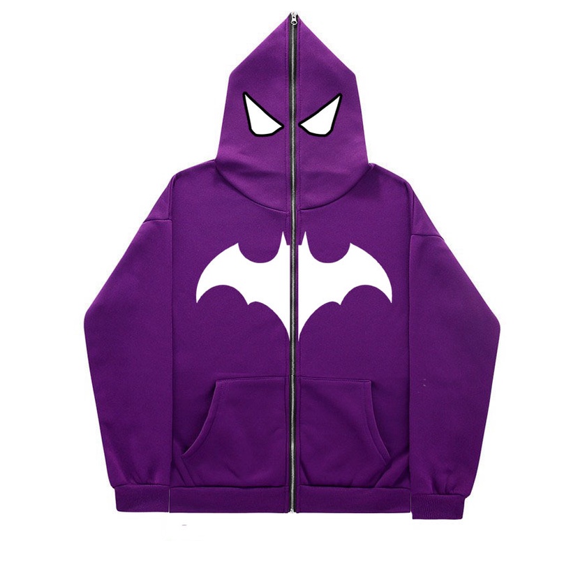 Áo Hoodie Có Khóa Kéo In Hình batman y2k Phong Cách gothic punk Cho Nam Nữ