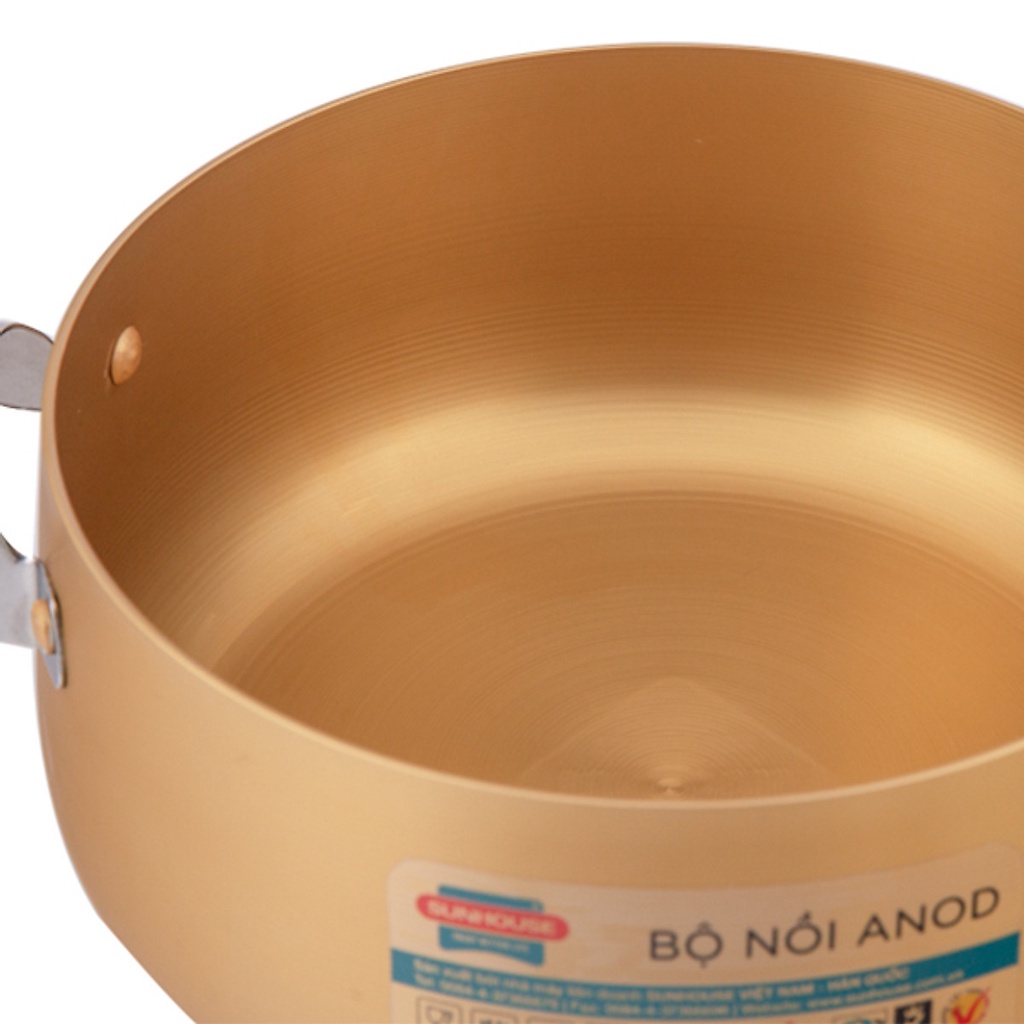 Bộ Nồi Anod Sunhouse SH6634 -Hàng chính hãng