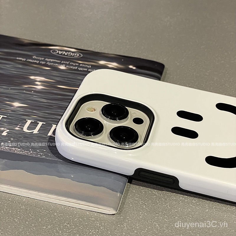 Ốp Điện Thoại in Hình Mặt Cười Phong Cách Hàn Quốc Cho Iphone 13 14Promax 12 11