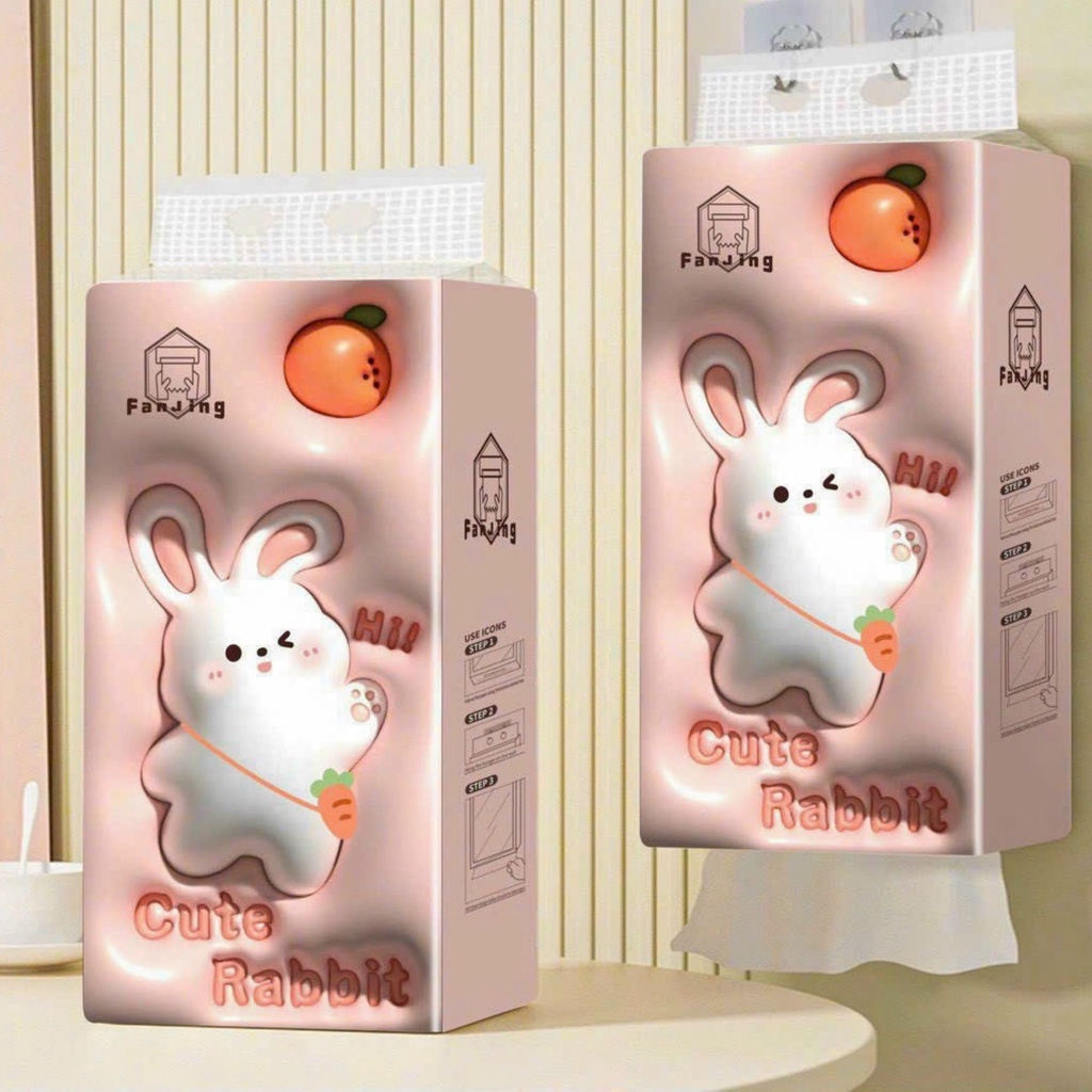 Thùng 4 Bịch Giấy Vệ Sinh Treo Tường 1280 Tờ Cute Rabbit