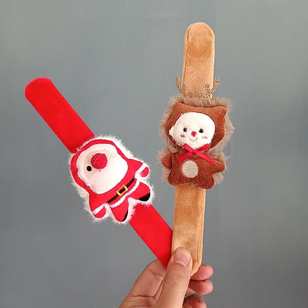 Mmluck Vòng Đeo Tay Nhồi Bông Hình Ông Già Noel Tuần Lộc Vòng Tròn Đa Năng Quà Tặng Giáng Sinh