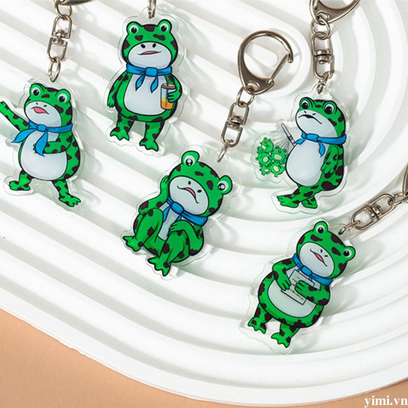 🌈🌈Móc khóa hình chú ếch vui nhộn đơn giản dễ thương mặt dây chuyền hoạt hình chìa khóa quà tặng sinh nhật
