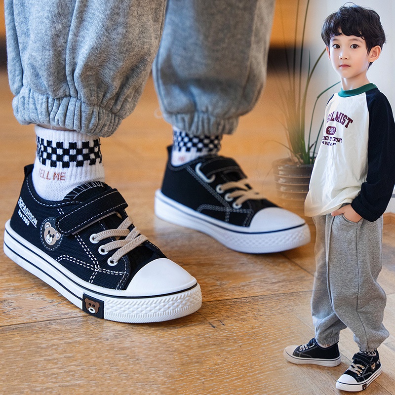 Giày Thể Thao Đế Bằng Co Giãn Thời Trang Cho Bé