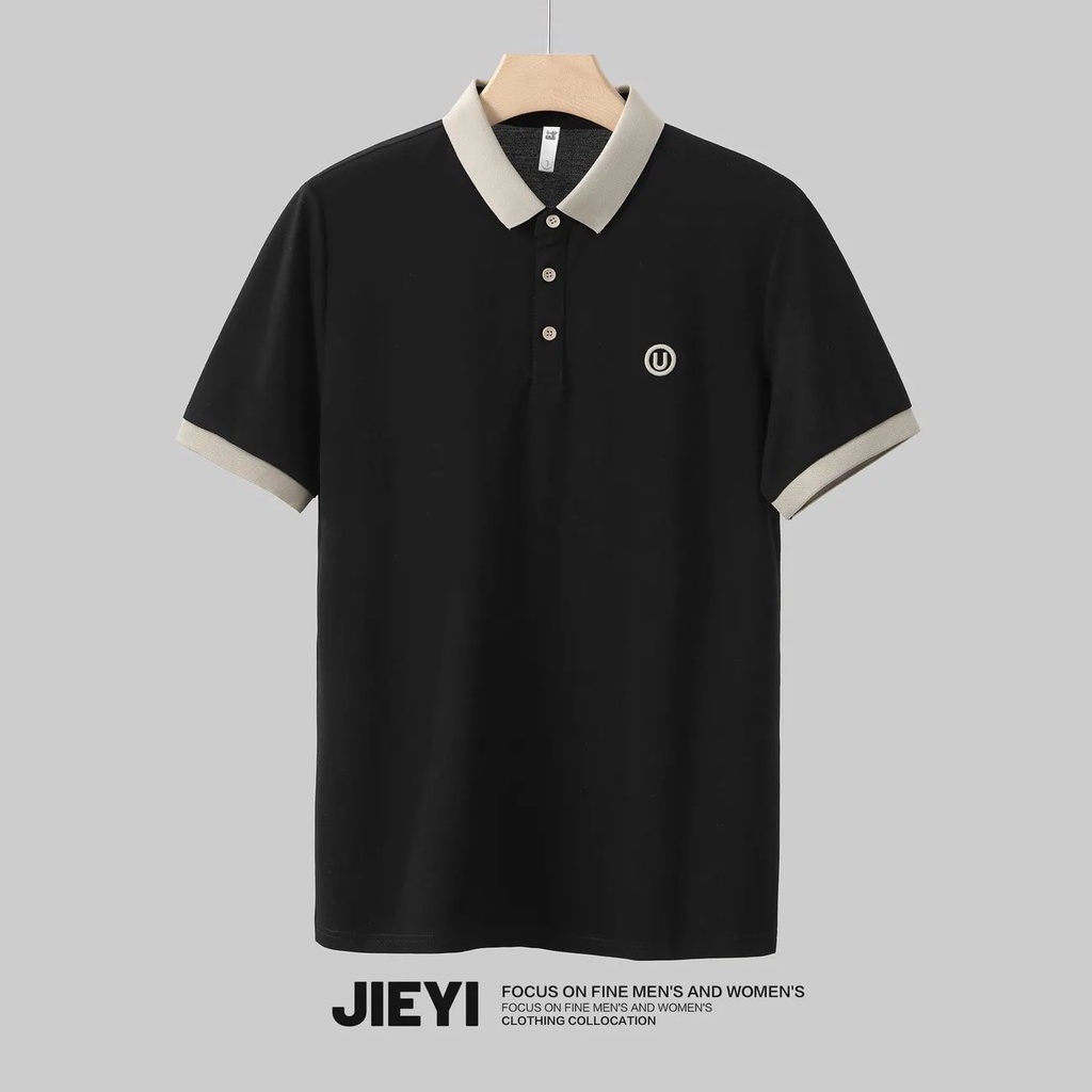 Áo Thun polo Dáng Rộng Màu Sắc Đơn Giản Cho Nam