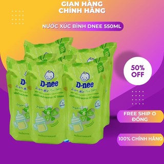 ComBo 5 Túi Nước xúc bình sữa Dnee, Nước rửa bình nước Dnee dạng túi 550ml- An toàn cho bé..
